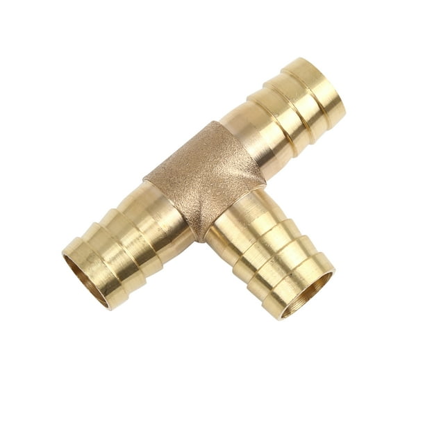 6~16mm Brass T Piece 3Way Fuel Hose Connector For Compressed Air Oil Gas Pipha
